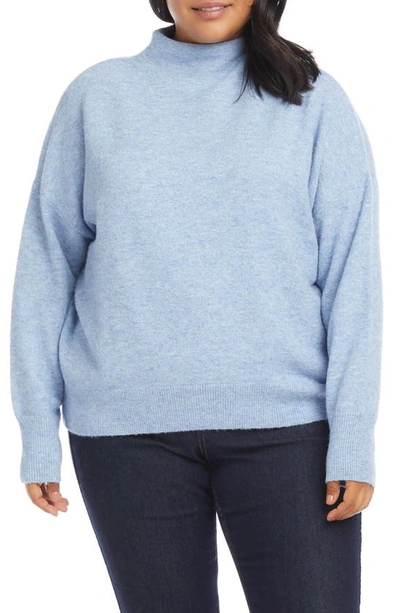 Karen Kane Funnel Neck Sweater In Light Blue