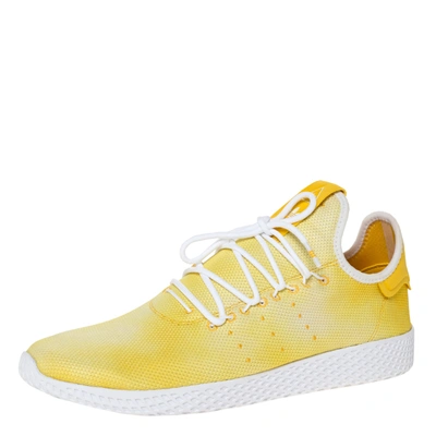 Pre-owned Adidas Originals Pharrell Williams X Adidas Holi Yellow Cotton Knit Pw Tennis Hu Sneakers Size 46