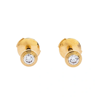 Pre-owned Cartier Diamants L&eacute;gers Diamond 18k Yellow Gold Stud Earrings