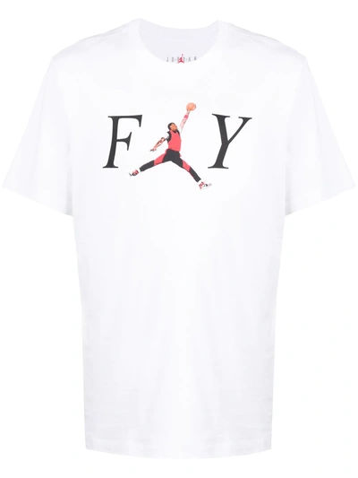 Nike Jordan Men's "fly" T-shirt In White