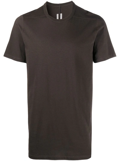 Rick Owens Mud Colored Short Sleeve T-shirt In Brown