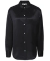 Vince Shaped Collar Silk Blouse In Black