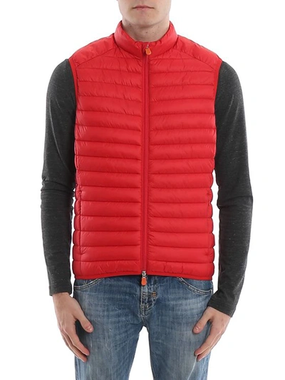 Save The Duck Down Vest In Tomato Red