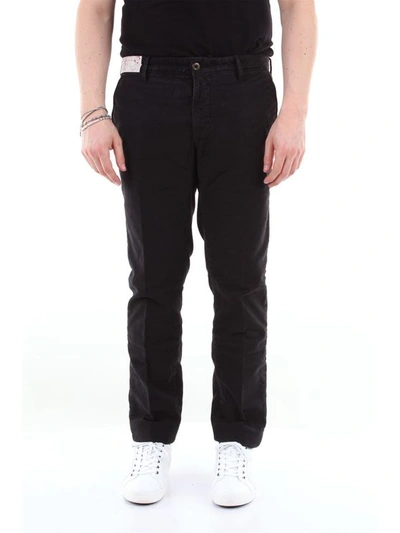 Incotex Tight Fit Trousers In America Stretch Cotton Pocket In Black
