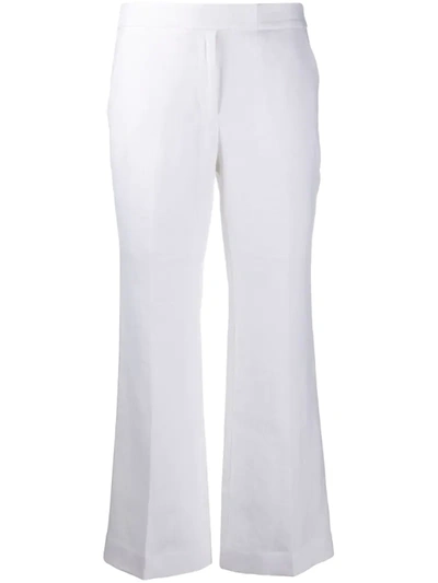 Michael Michael Kors Bootcut Linen Trousers In Lavander Colour In Viola