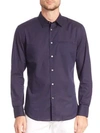 John Varvatos Men's Adjustable Sleeve Slim Fit Shirt In Midnight