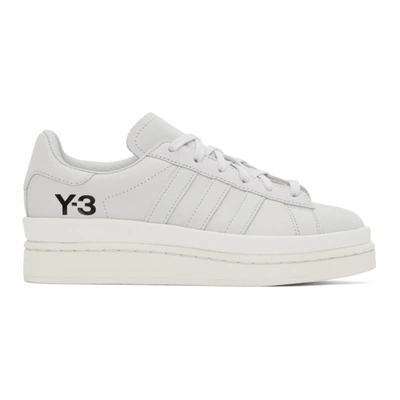Y-3 Hicho Leather Blend Sneakers In Greyone/greyone/core