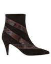 Gia Couture Leather Ankle Boots In Brown