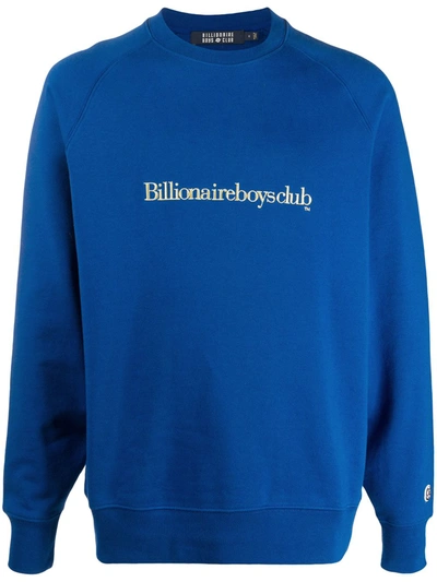 Billionaire Boys Club Embroidered Logo Cotton Sweatshirt In Blue