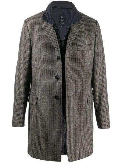 Fay Single-breasted Coat In Brown
