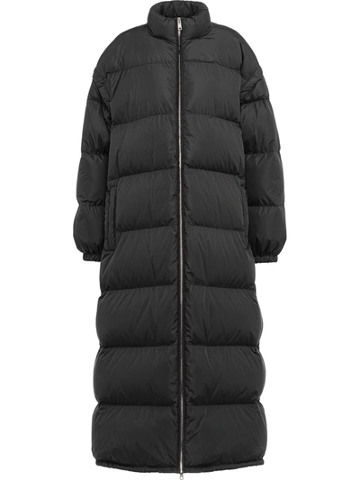 Prada Oversized Padded Midi Coat In Black