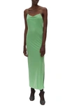 Helmut Lang Women's Knot Detail Slip Dress In Radiated Green