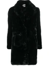 Apparis 'sasha' Faux-fur-mantel In Noir