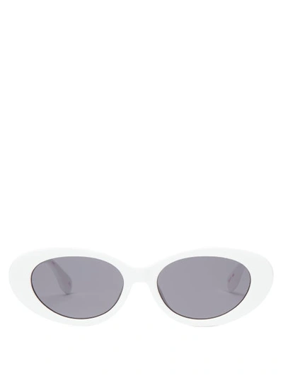 Le Specs X Solid & Striped Ditch Sunglasses In White/smoke Mono