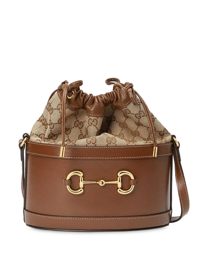 Gucci Small  1955 Horsebit Bucket Bag In Brown