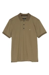 Rag & Bone Interlock Slim Fit Heathered Polo Shirt In Dusty Oliv