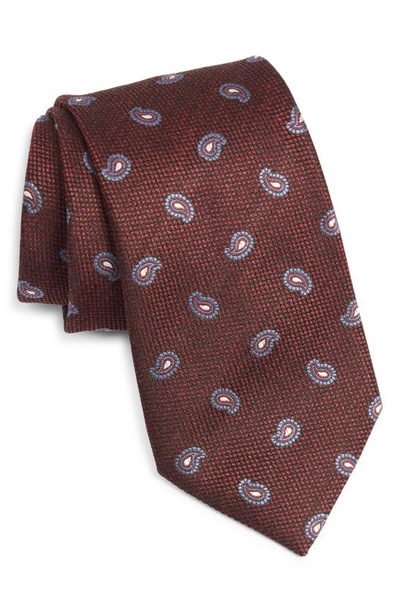 Ermenegildo Zegna Paisley Silk Tie In Red