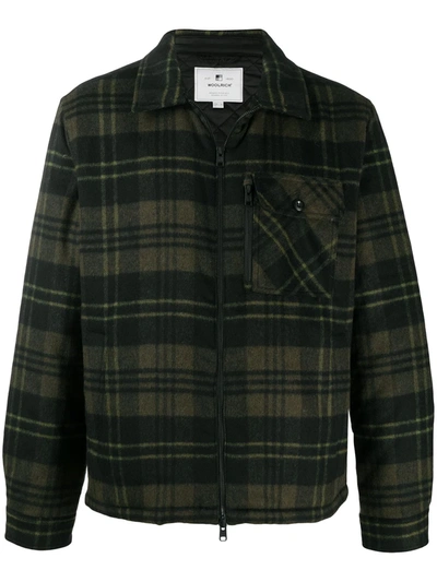 Woolrich Timber Puffer Jacket In Melange Green