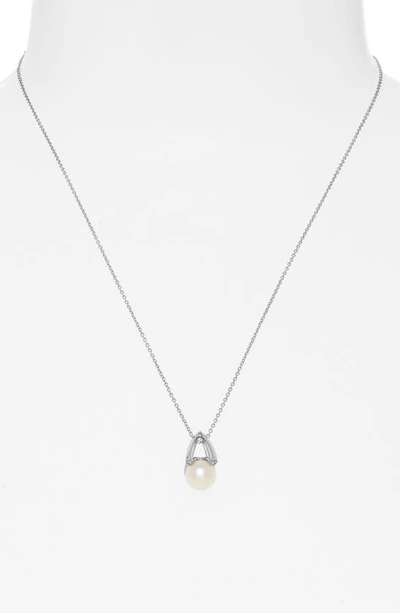 Mikimoto Akoya Cultured Pearl & Diamond Pendant Necklace In White Gold