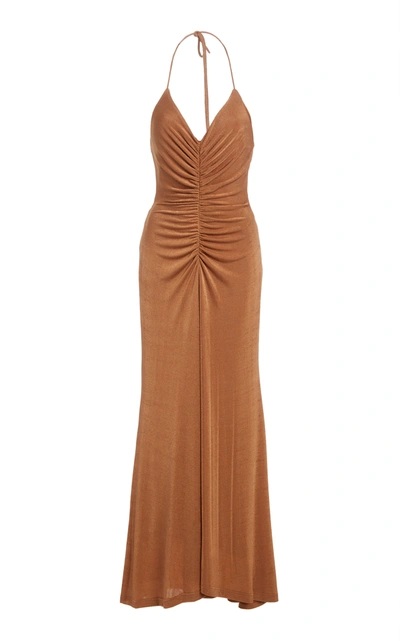 Significant Other Elusive Asymmetrical Halter Midi Dress In Orange |  ModeSens