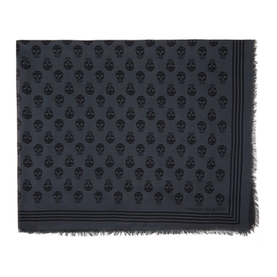 Alexander Mcqueen Houndstooth And Skulls Scarf In 1160 Anthrb