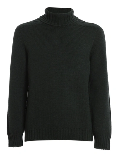 Dondup Wool Turtleneck Sweater In Black In Green