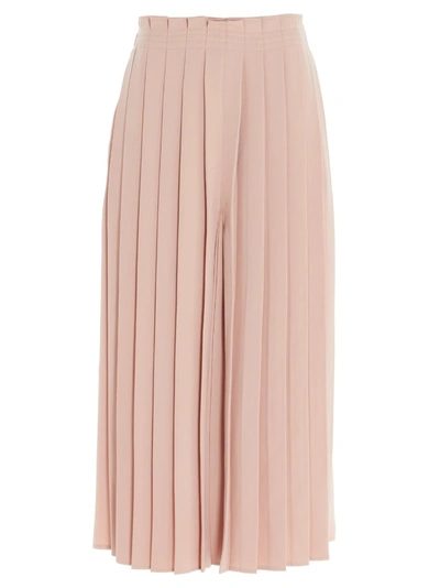 Mm6 Maison Margiela Pleated Cropped Trousers In Pink