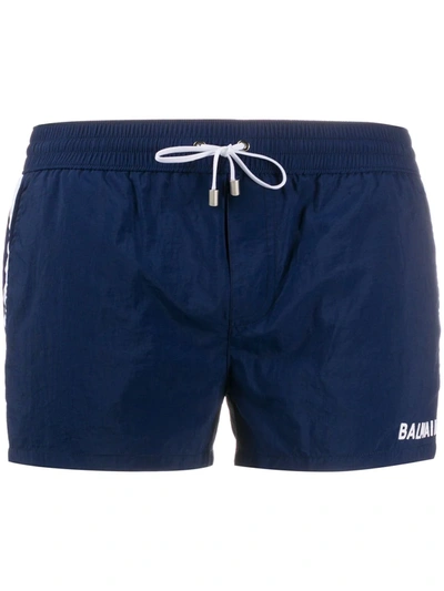 Balmain Blue Logo Swim Shorts