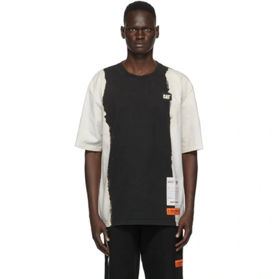 Heron Preston Black & Beige Caterpillar Edition Tie-dye T-shirt In 1201 Phanto