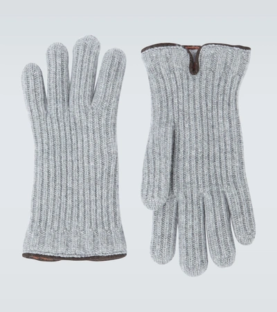 Loro Piana Cashmere Gloves In Grey