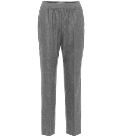 Agnona Mohair And Wool-blend Straight Pants In Grey
