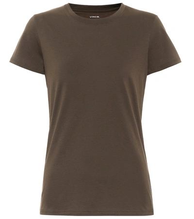 Vince Pima Cotton T-shirt In Green