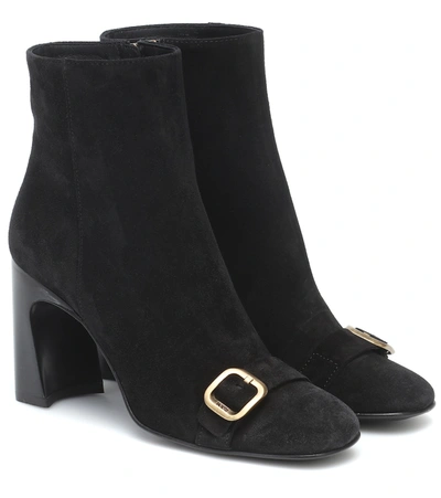 Tod's Ankle Boots In Suede In Black