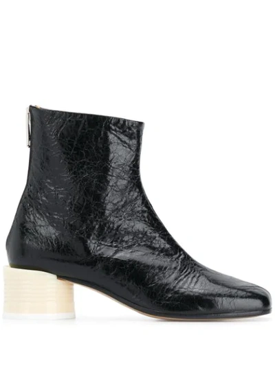 Mm6 Maison Margiela 50mm Contrast Heel Boots In Black