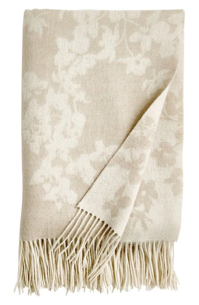 Michael Aram Orchid Wool Throw Blanket In Linen