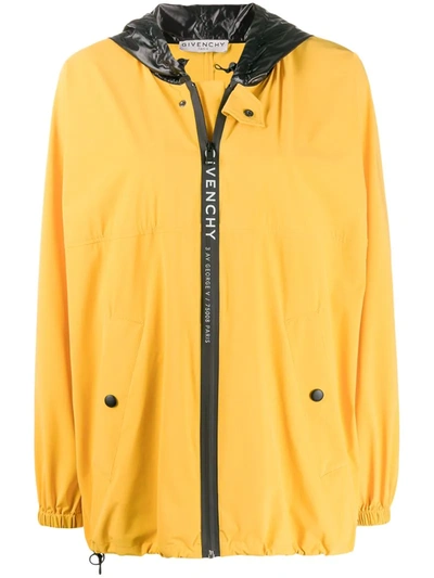 Givenchy Oversized Logo Stripe Windbreaker In Yellow