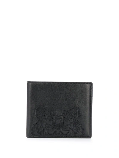 Kenzo Tiger Black Wallet Featuring Embroidery