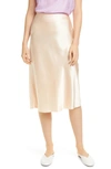 Vince Satin Slip Skirt In Lychee