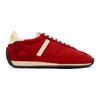 Re/done 70s Runner Suede And Leather-trimmed Shell Sneakers In Red