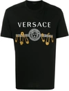 Versace Safety Pin Print T-shirt In Black