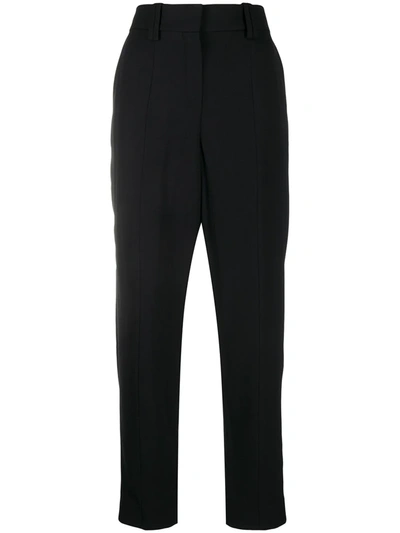 Balmain High-waist Tapered-fit Trousers In Black