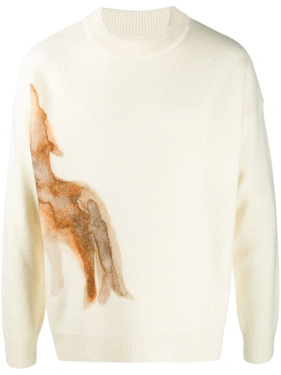 Jil Sander White Virgin Wool Sweatshirt In Neutrals