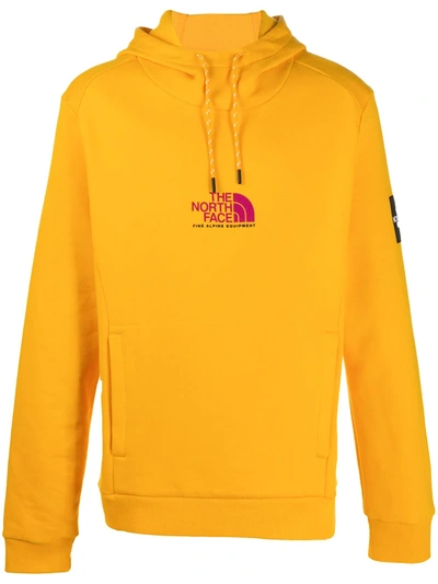 The North Face Fine Alpine Cotton Hoodie In Yellow