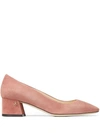 Jimmy Choo Dianne 45 Logo-embellished Patent Leather Courts In Pink