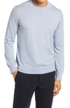 Vince Regular Fit Crewneck Pinstripe Wool & Cashmere Sweater In Light Bridgewater/ H White