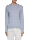 Vince Featherweight Striped Wool & Cashmere Sweater In Blue