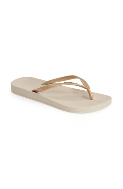 Ipanema Women's Ana Metallic Iii Flip-flops In Beige/ Gold