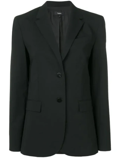Theory Single Breasted Blazer In Black