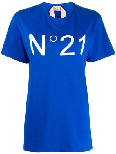 N°21 Jersey T-shirt W/ Logo In Blue