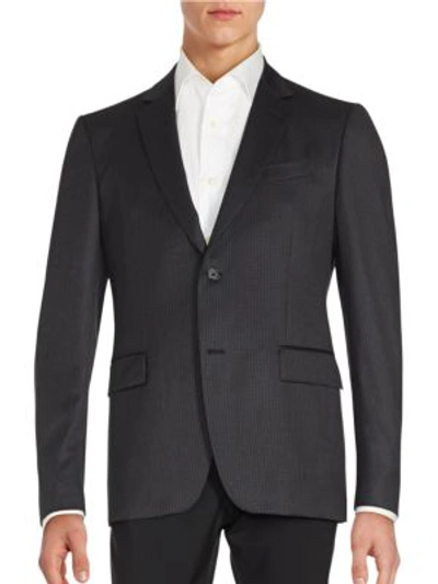 John Varvatos Austin Fit Tonal Check Wool Sportcoat In Noir